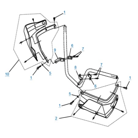 Детали руля 3 для квадроцикла MOTO X6 EFI