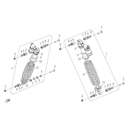 Передние амортизаторы для квадроцикла MOTO 1000 (X10) EPS