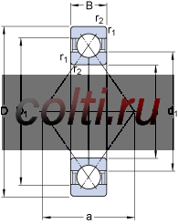 Радиально-упорные шарикоподшипники с четырёхточечным контактом QJ 1060 MA - фотография №1