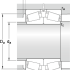 Спаренные однорядные конические роликоподшипники по Х-образной схеме 32032 X/DF - фотография №4