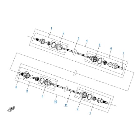 Передний привод в сборе (2014) для квадроцикла X5 Basic
