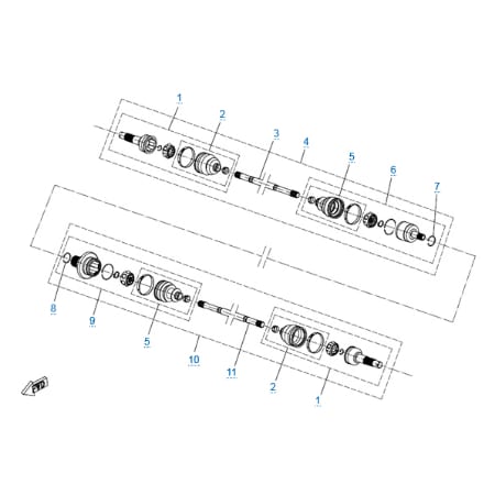 Передний привод в сборе (2015) для квадроцикла X5 Basic