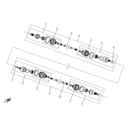 Задний привод в сборе (2015) для квадроцикла X8 Basic