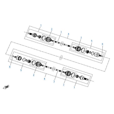 Передний привод в сборе (odm) для квадроцикла X4 Basic