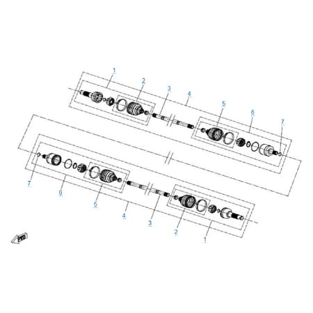Передний привод в сборе (sps) для квадроцикла X4 Basic