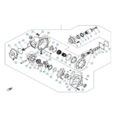 Передний редуктор для квадроцикла MOTO 400L (X4) EPS