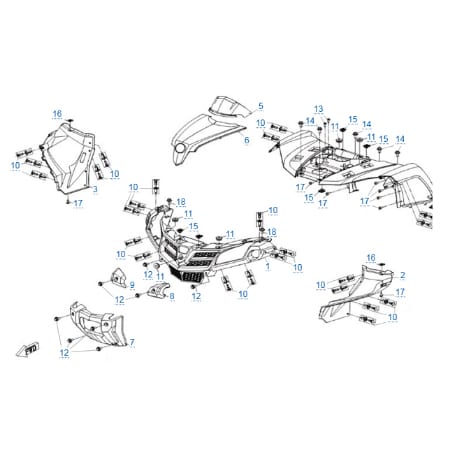 Пластиковые детали 1 для квадроцикла MOTO 400L (X4) EPS