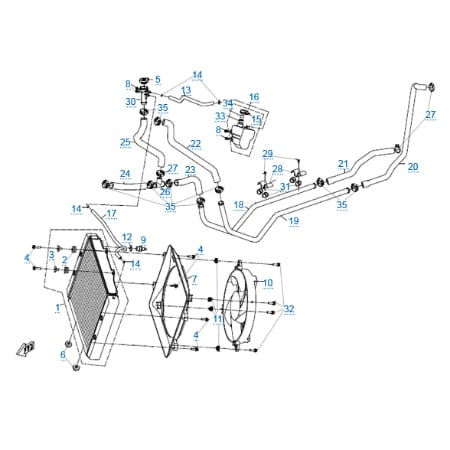 Система охлаждения двигателя для квадроцикла MOTO Z8 EFI&EPS