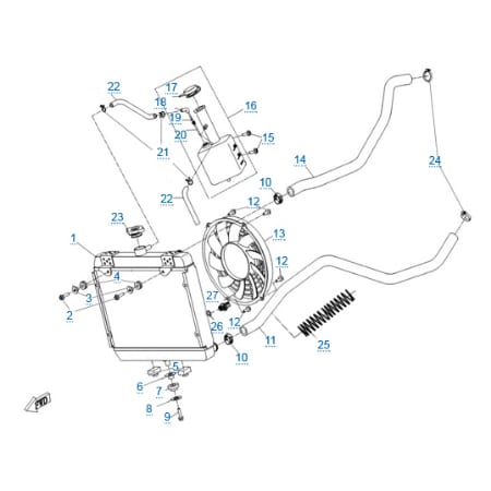 Система охлаждения двигателя для квадроцикла X5 H.O. EPS