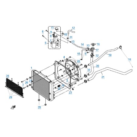 Система охлаждения двигателя для квадроцикла X8 EFI&EPS