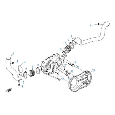 Трубки системы вентиляции вариатора (2014) для квадроцикла X5 Classic