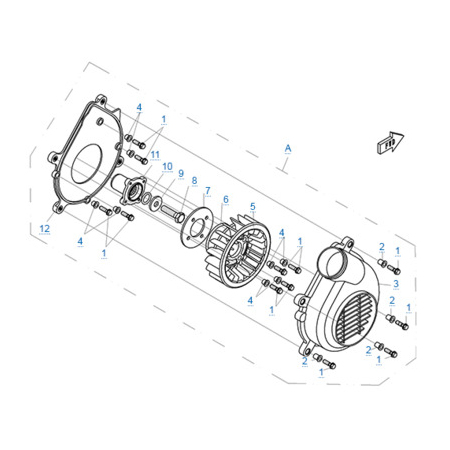 Вентилятор моторного отсека для его двигателя 196S-C