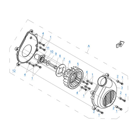 Вентилятор моторного отсека для его двигателя 188-A