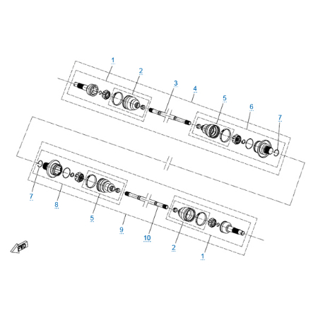 Задний привод в сборе (2014) для квадроцикла 625-Z6 EFI