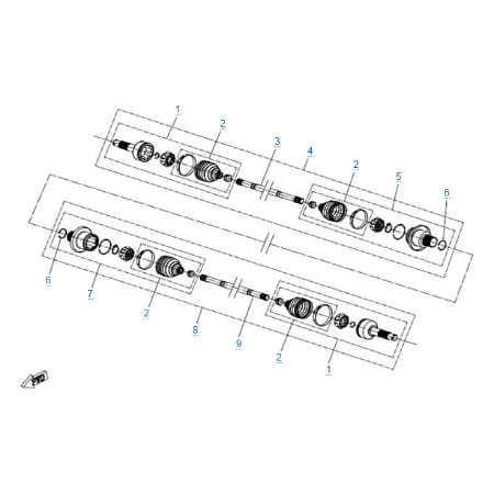 Задний привод в сборе (odm) для квадроцикла X4 Basic