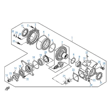 Задний редуктор для квадроцикла MOTO 400L (X4) EPS