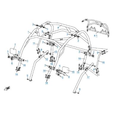 Запасные части для квадроциклов Каркас кабины (2014)