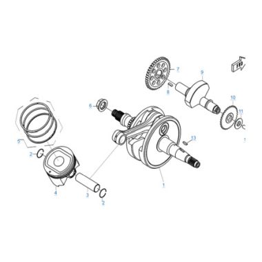 Запасные части для квадроциклов Коленчатый вал-поршень-балансировочный вал