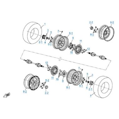 Запасные части для квадроциклов Передние колеса (c 2014)
