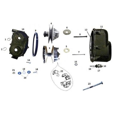 Запасные части для квадроциклов Вариатор (двигатель)