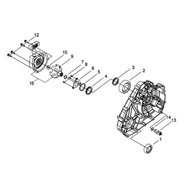 Запасные части для квадроциклов Двигатель (Крышка левого картера)Ручной стартер