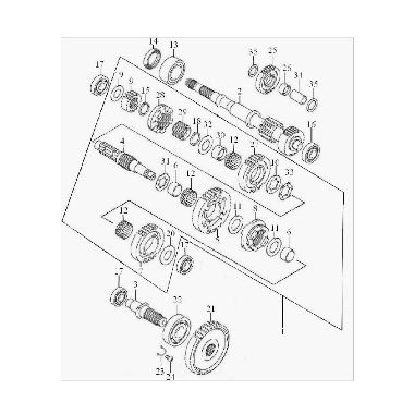 Запасные части для квадроциклов Главный и промежуточный валы (двигатель)