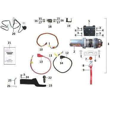 Запасные части для квадроциклов Лебедка электрическая, фаркоп