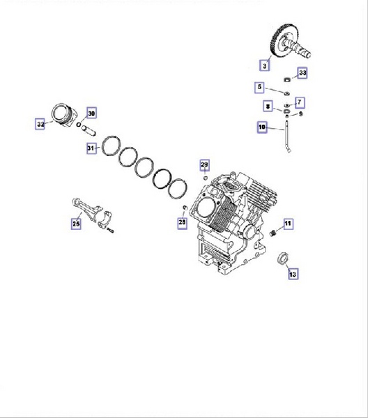 Буран 4Т Кривошипно-шатунный механизм   двигателя Kohler CH 740-3201