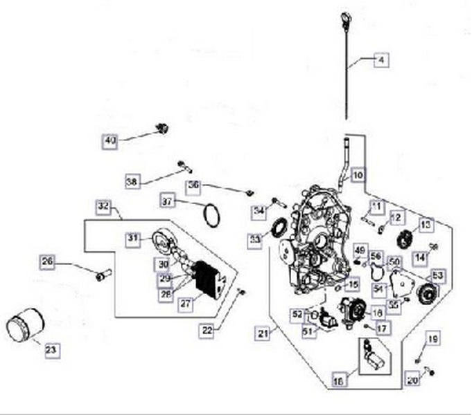 Буран 4Т Система смазки двигателя Kohler ЕCH 749-3041