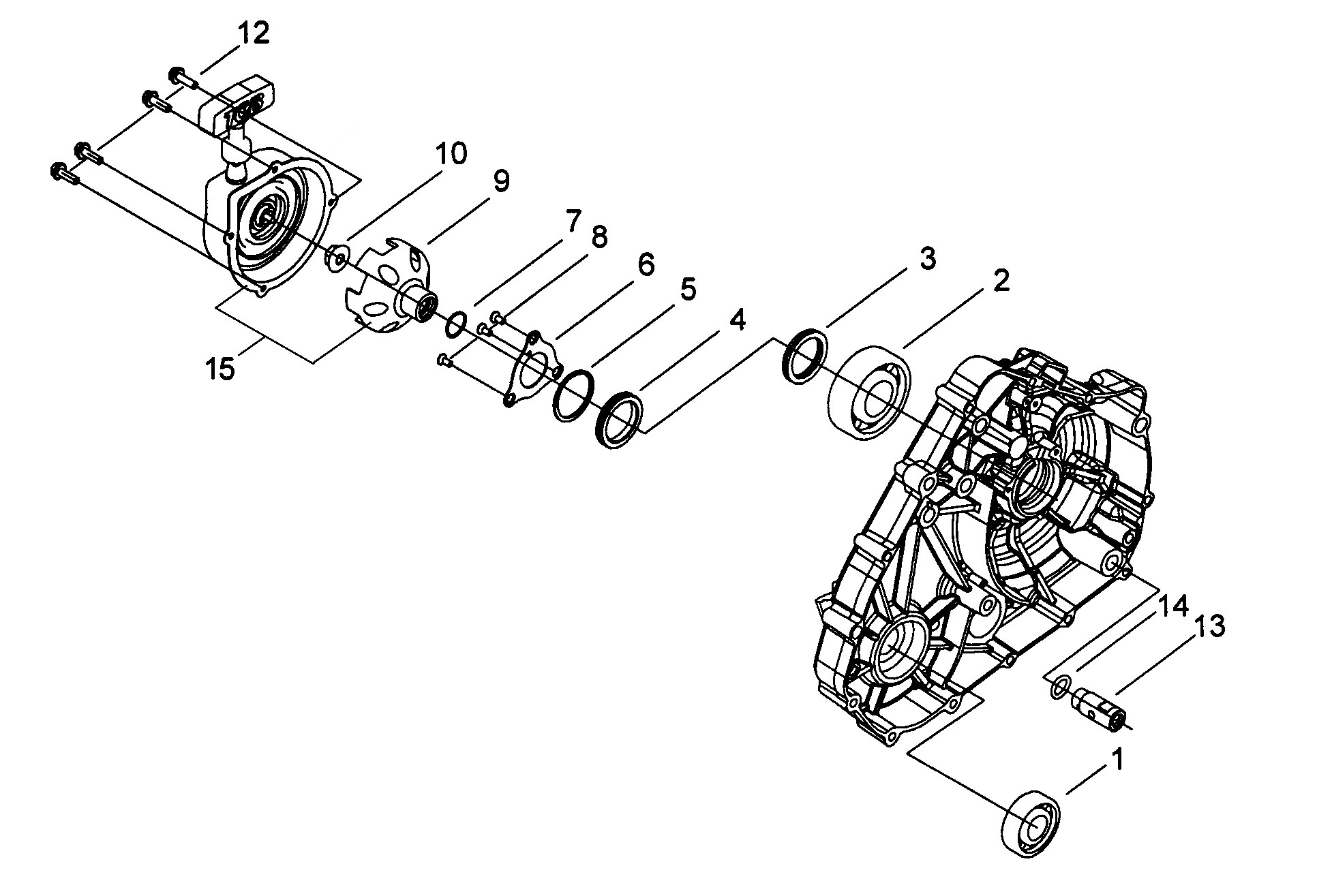 Снегоболотоход РМ-500 Двигатель (Крышка левого картера)Ручной стартер