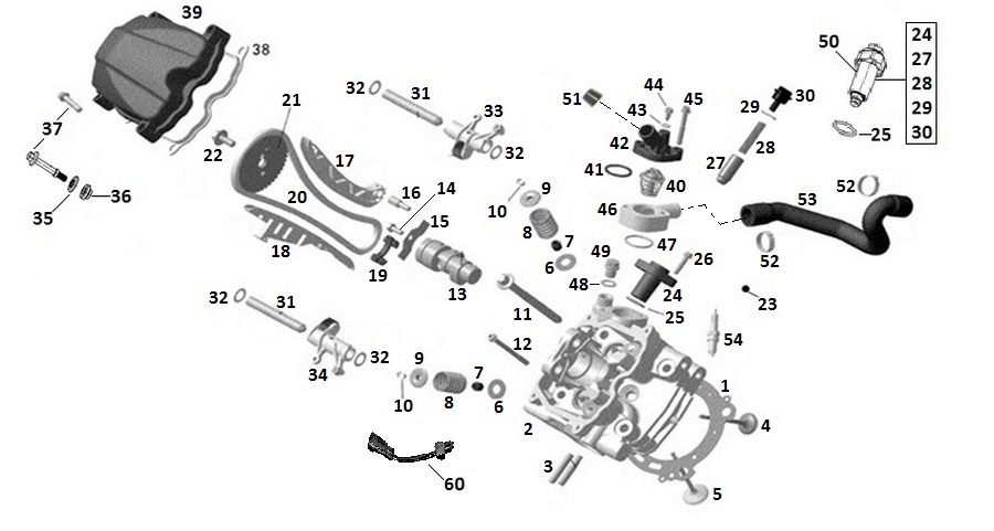 Тайга Patrul 800 SWT Головка переднего цилиндра (двигатель)