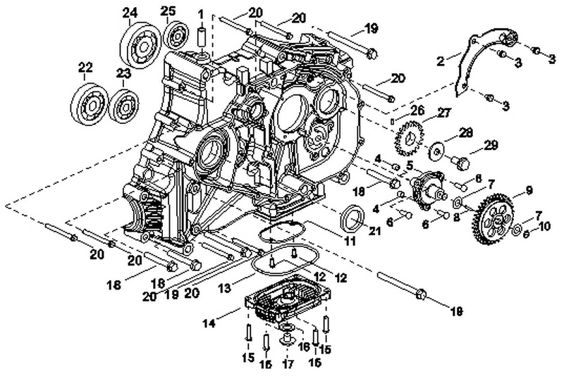 Снегоболотоход РМ-500 Двигатель (Правый картер)