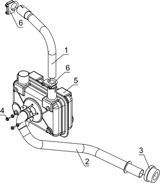 Буран 4Т Система выпуска  двигателя Kohler CH 740-3201